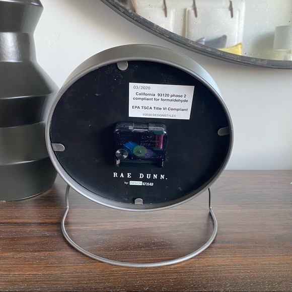 Rae Dunn Pewter Metal Desk Clock - Picture 4 of 7